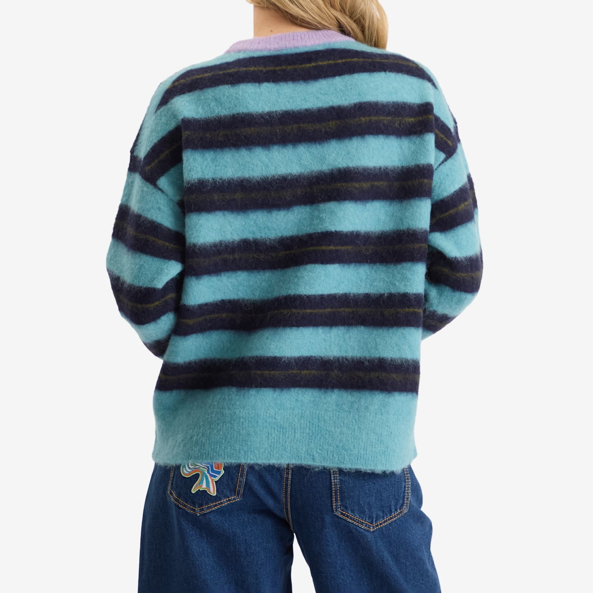 ALÉMAIS Women's Domenica Teal Sweater in Stripe