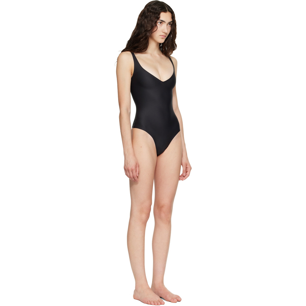 SKIMS Black SKIMS Body Unlined Plunge Thong Bodysuit