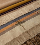 The House of Lyria Grottesco striped silk and wool-blend blanket