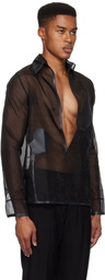 Ludovic de Saint Sernin Black Alan Organdy Shirt