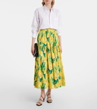 La DoubleJ Oscar printed cotton poplin midi skirt