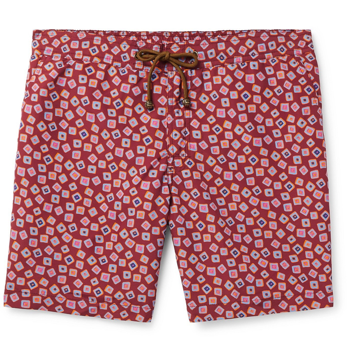 Thorsun - Charvet Mid-Length Printed Swim Shorts - Red