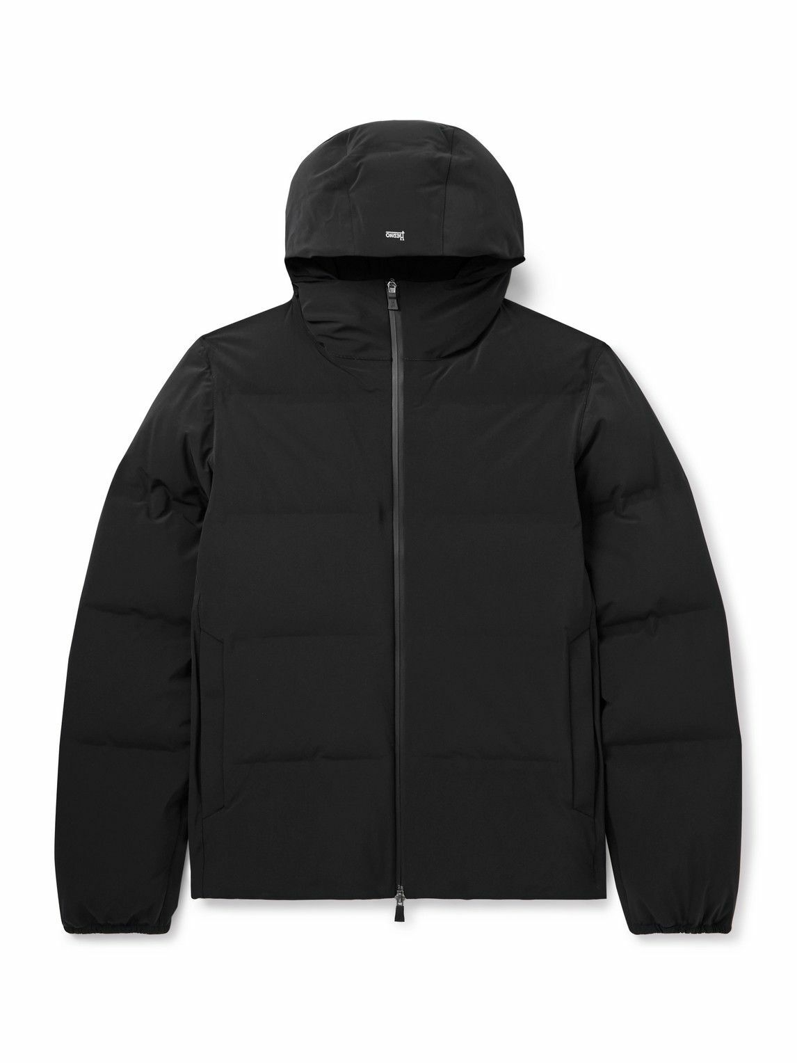 Herno - Quilted Stretch-Nylon Hooded Down Jacket - Black Herno