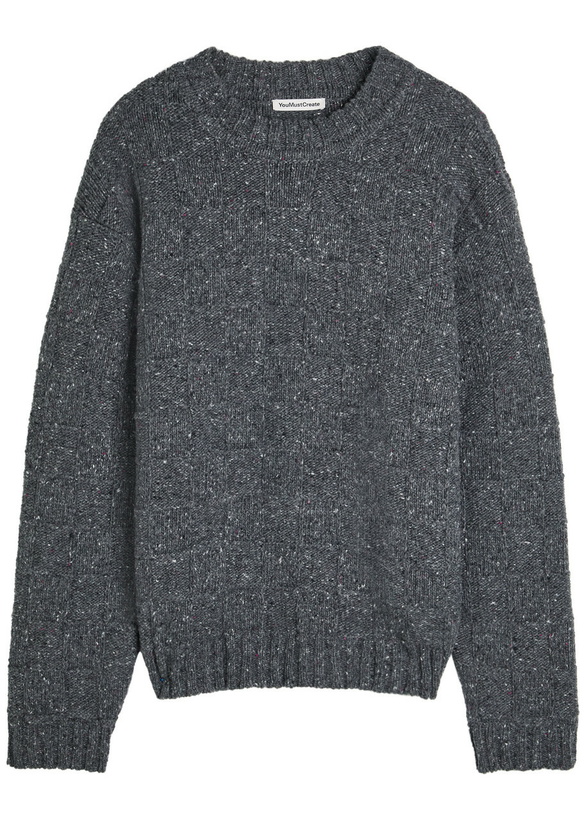 Photo: Ymc Undertones Wool-blend Jumper Dark Grey