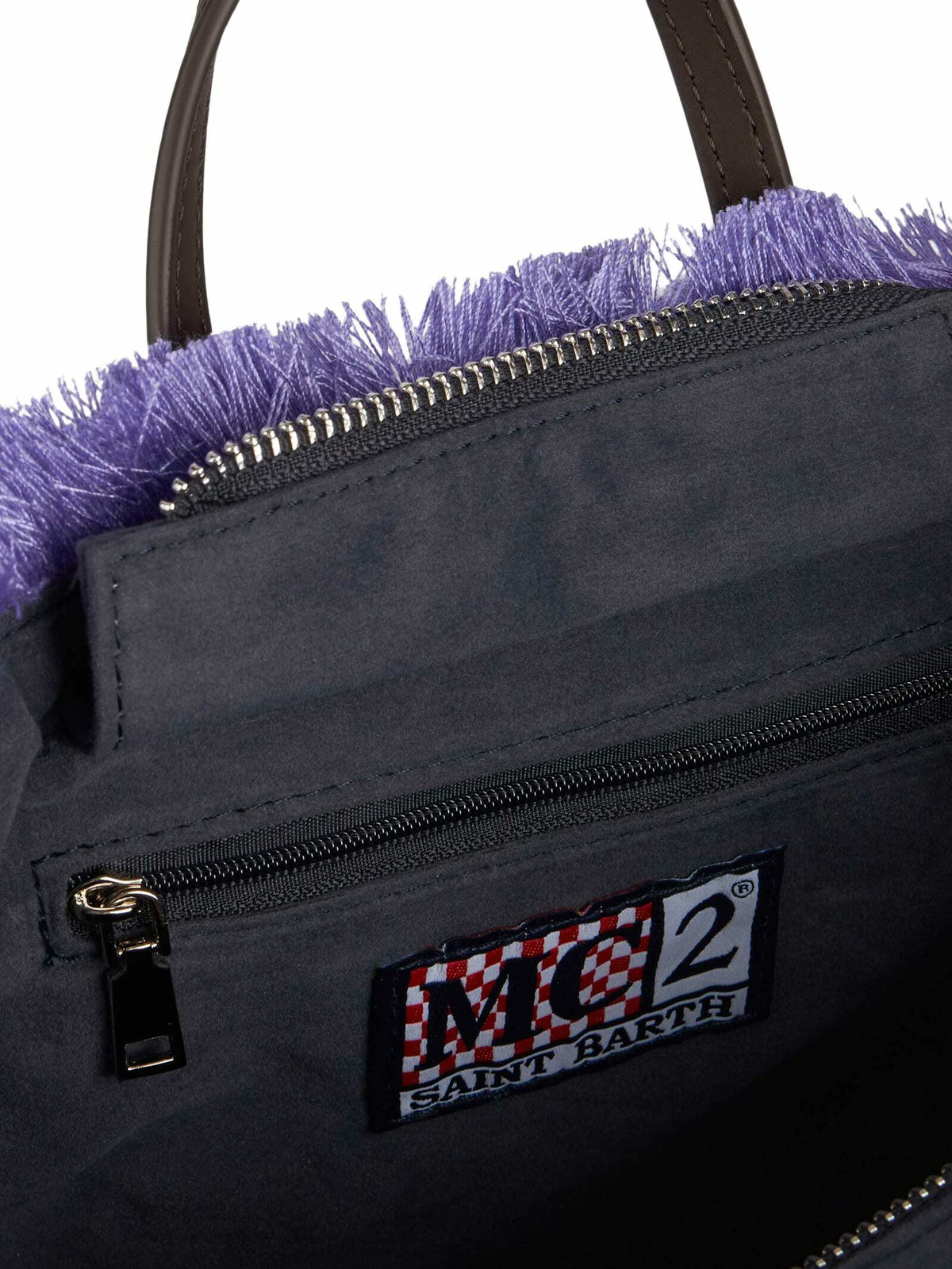 MC2 Saint Barth Lilac Velvet Chine Mini Vanity Fringed Bag