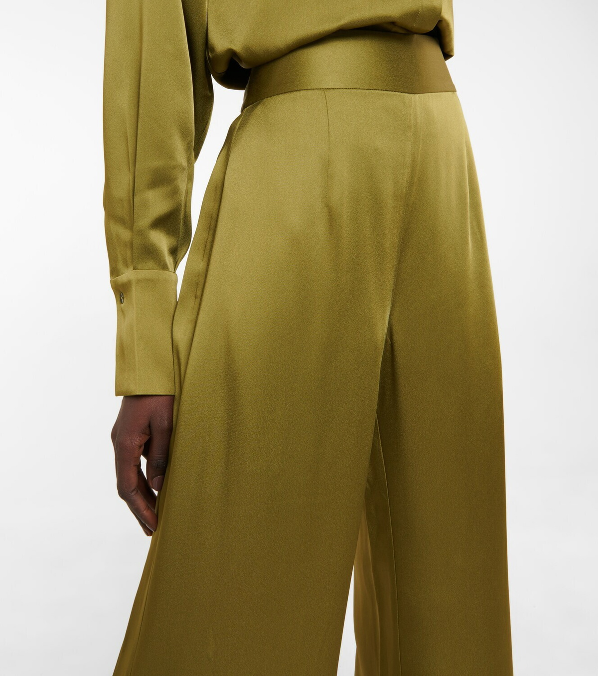 Galvan Escape Lido satin palazzo pants