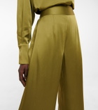 Galvan Escape Lido satin palazzo pants