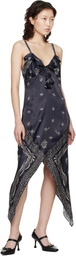 Anna Sui Black Handkerchief Midi Dress