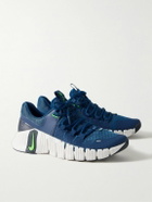 Nike Training - Free Metcon 5 Rubber-Trimmed Mesh Sneakers - Blue