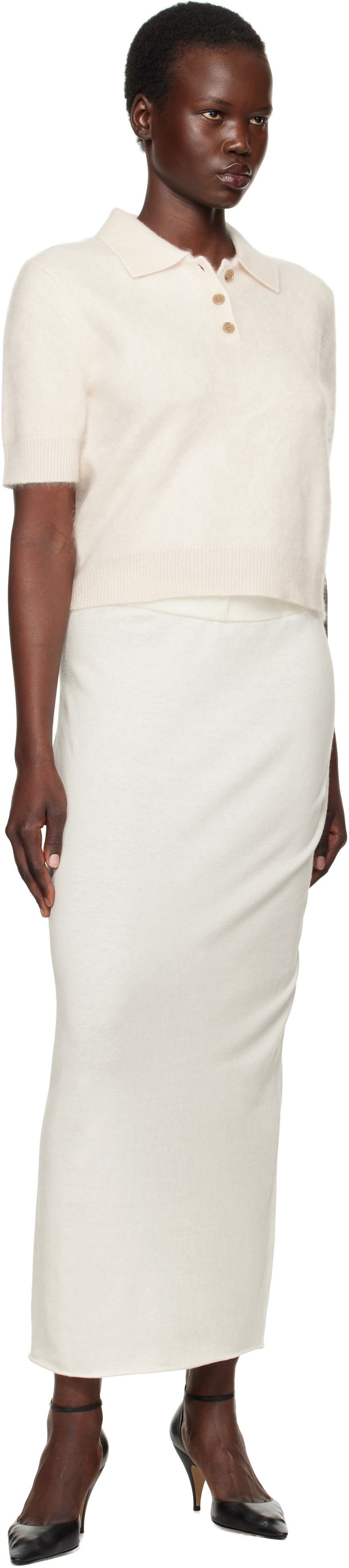 LISA YANG Off-White Charlotta Maxi Skirt