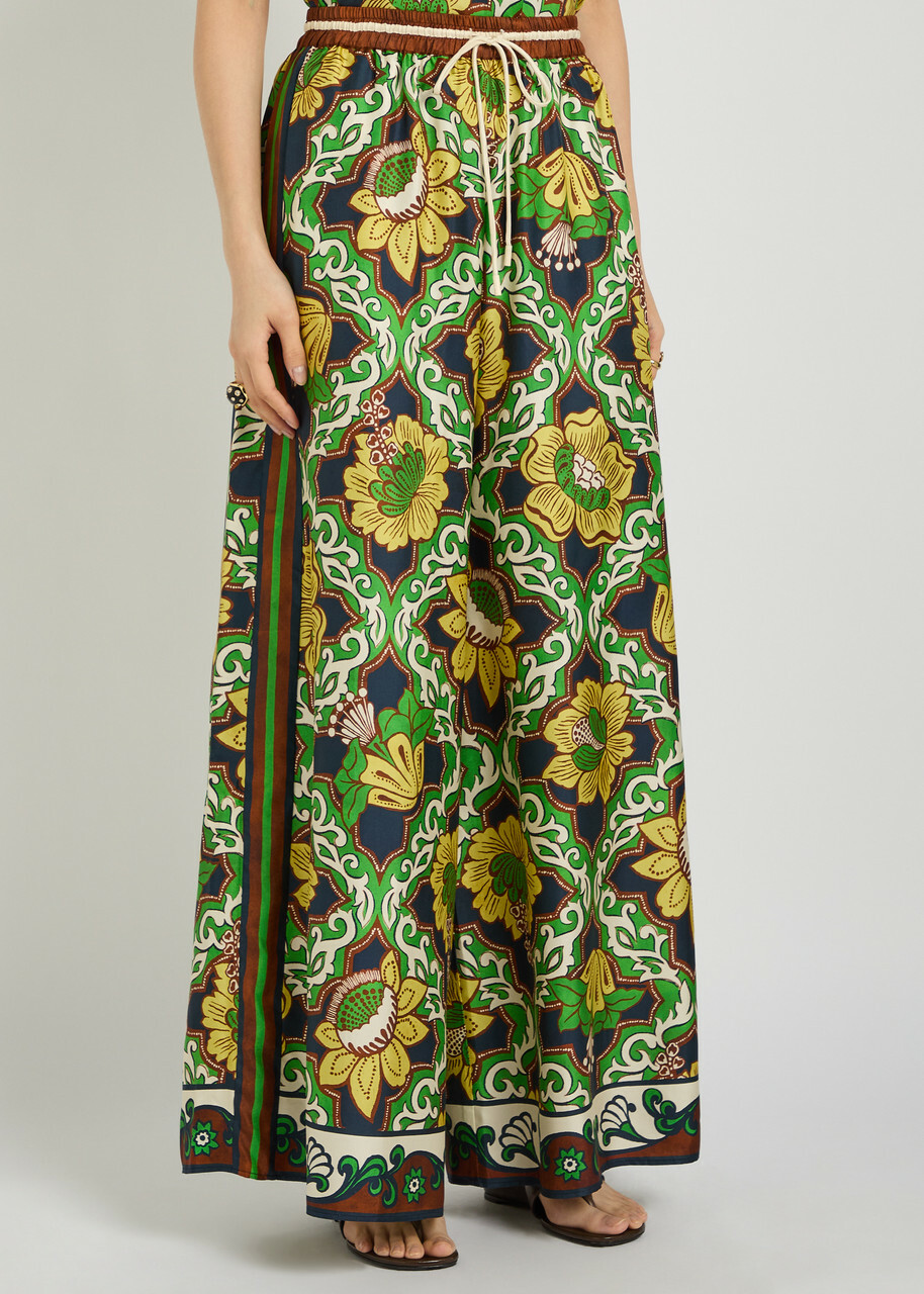 Alemais Liana Printed Wide-leg Silk Trousers Multicoloured