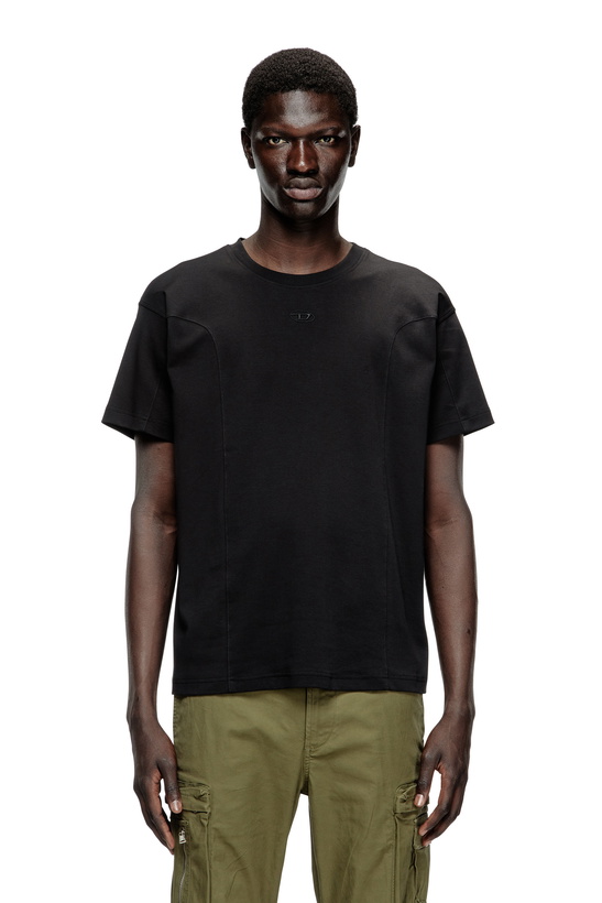 Photo: Diesel Short-sleeve T-shirt with panels - T-Shirts Mens in Black
