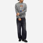 Maison Kitsuné Men's Dressed Fox Intarsia Jumper in Medium Grey Melange