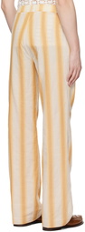 young n sang Beige Striped Trousers