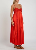Tove Katrine Stretch-satin Midi Dress Red