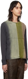 Eckhaus Latta Black & Khaki Lapped Long Sleeve T-Shirt
