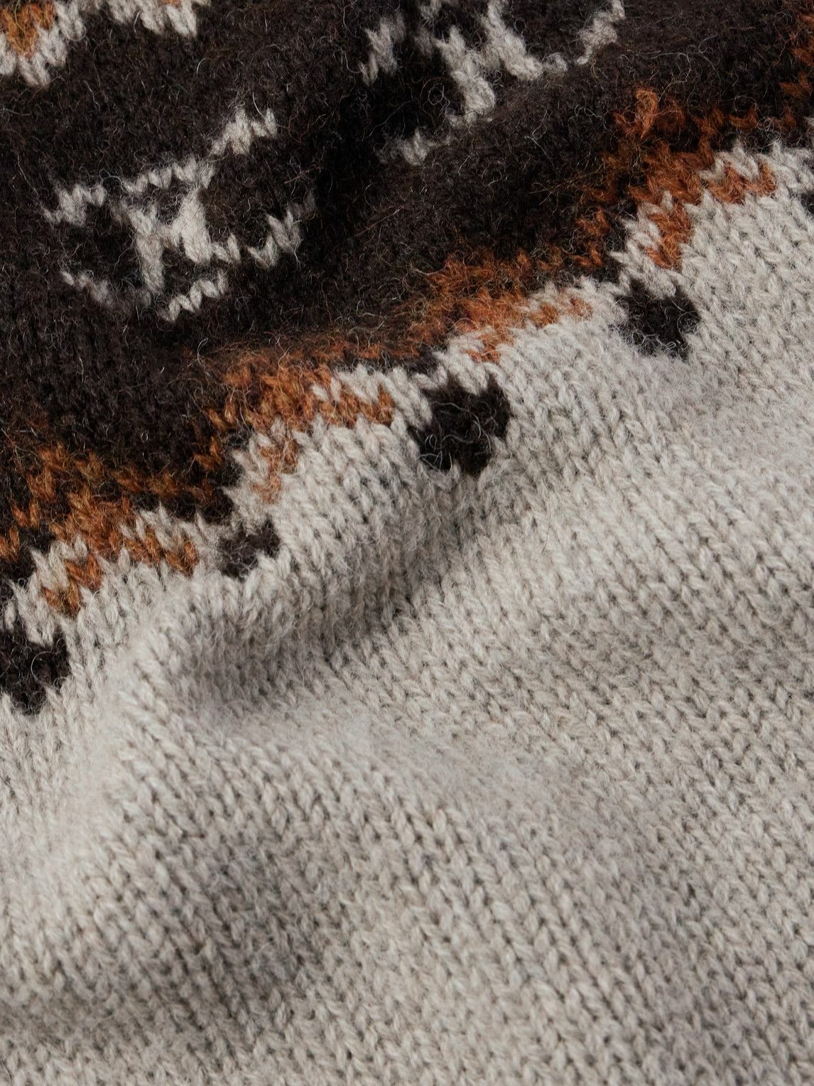CELINE - Fair Isle Wool Sweater - Gray