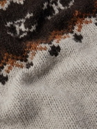 CELINE - Fair Isle Wool Sweater - Gray