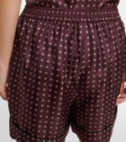 Saint Laurent Printed silk satin shorts