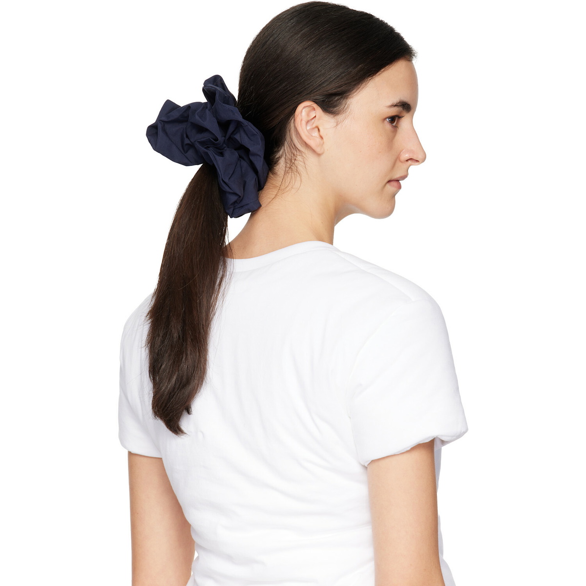 Maryam Nassir Zadeh Navy Camellia Scrunchie