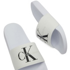 Calvin Klein Women's Monogram Slider in Bright White/Black