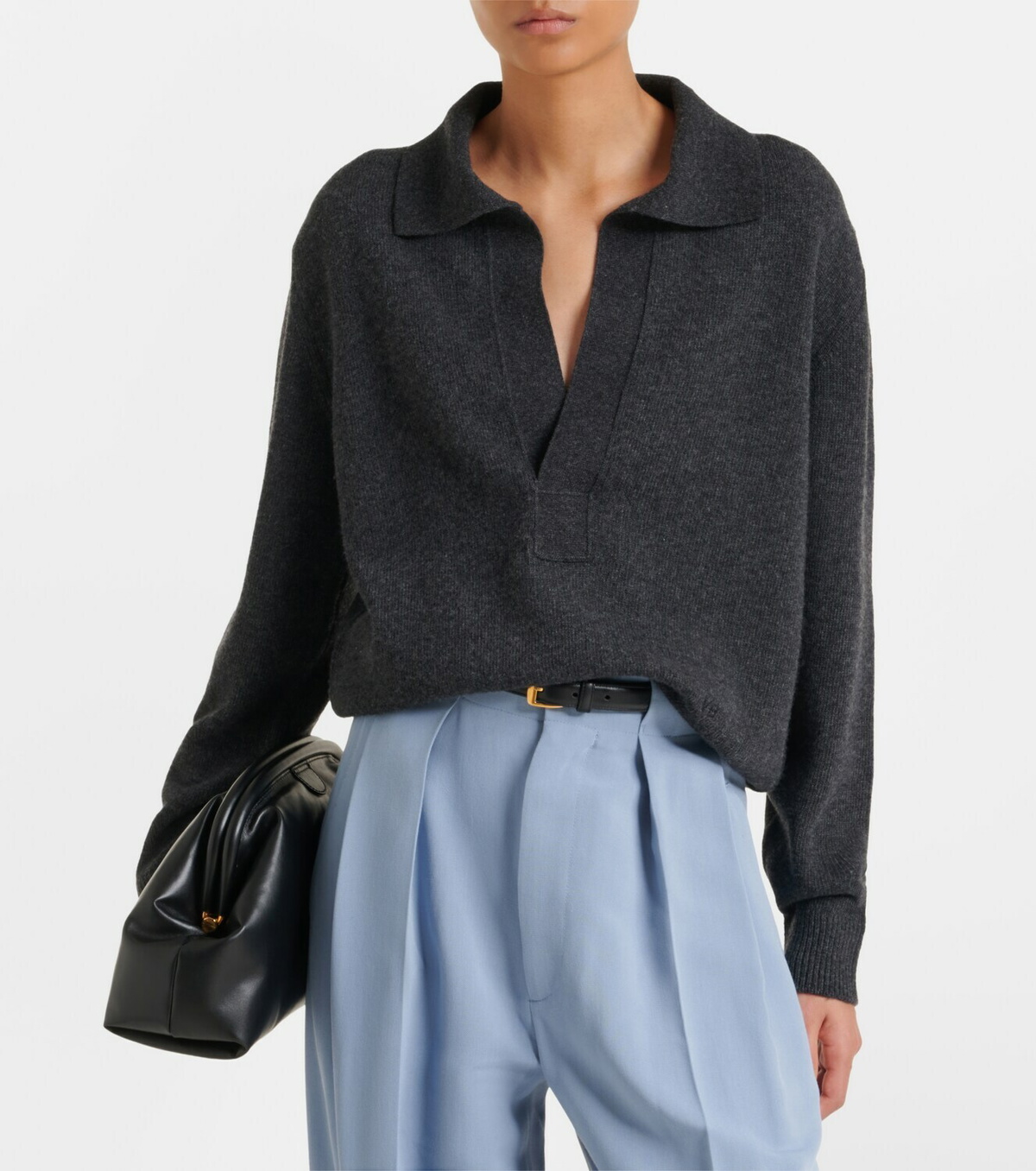 Victoria Beckham Genevieve wool and cashmere polo sweater