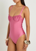 Faithfull The Brand Tavia Ruffled Swimsuit Pink