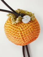 JW Anderson - Persimmon Crocheted Cotton and Leather Bag Charm
