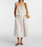 Velvet Virginia linen midi skirt