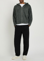 Mki Miyuki Zoku Logo-embroidered Hooded Brushed Knit Jumper Charcoal
