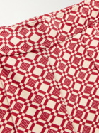 Wales Bonner - Power Straight-Leg Crochet-Trimmed Organic Cotton-Jacquard Track Pants - Red