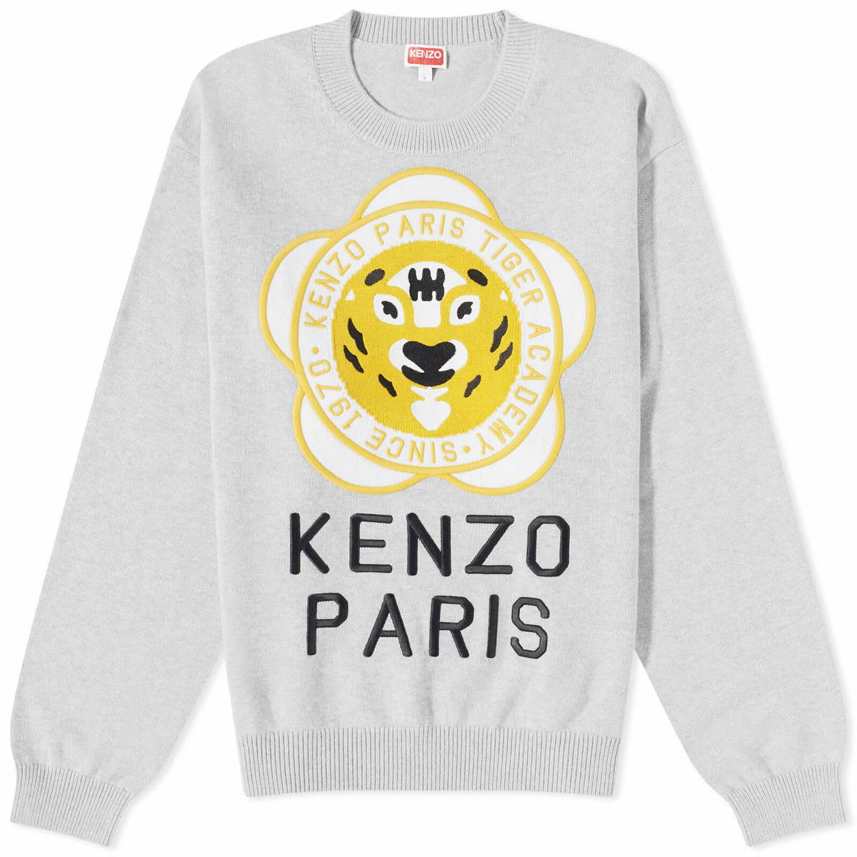 Kenzo Grey Kansai Yamamoto Edition Wool Embroidered Sweater Kenzo