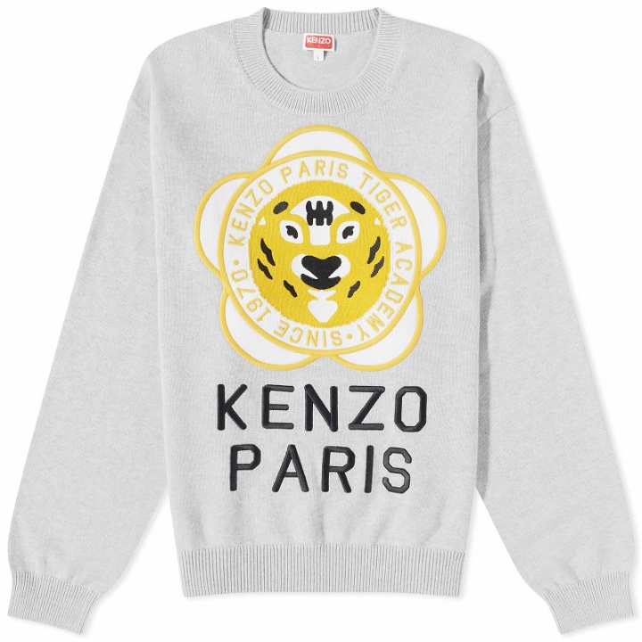 Photo: Kenzo Paris Men's Kenzo Tiger Academy Crew Sweat in Pale Grey