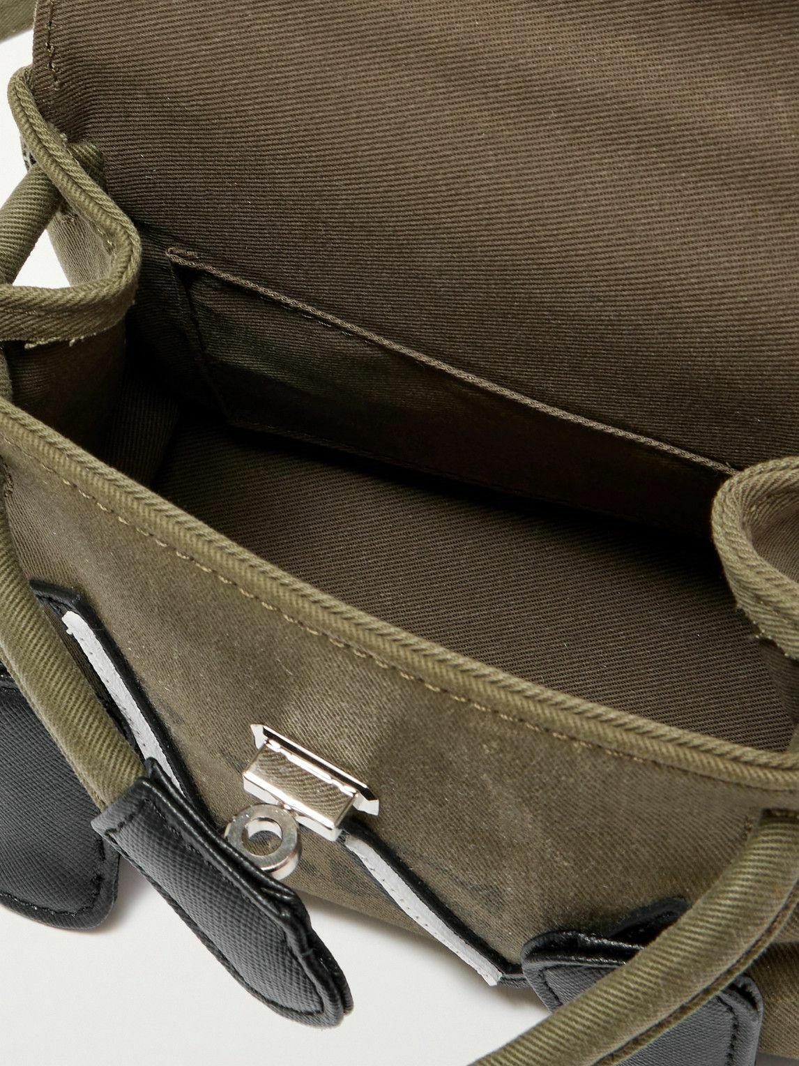 READYMADE - Dr. Woo Monster Cross-Grain Leather-Trimmed Cotton