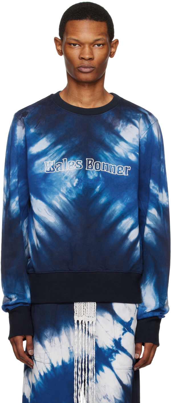 Wales Bonner Blue & Beige Tie-Dye T-Shirt Wales Bonner