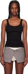 OPEN YY Black Ribbed Tank Top