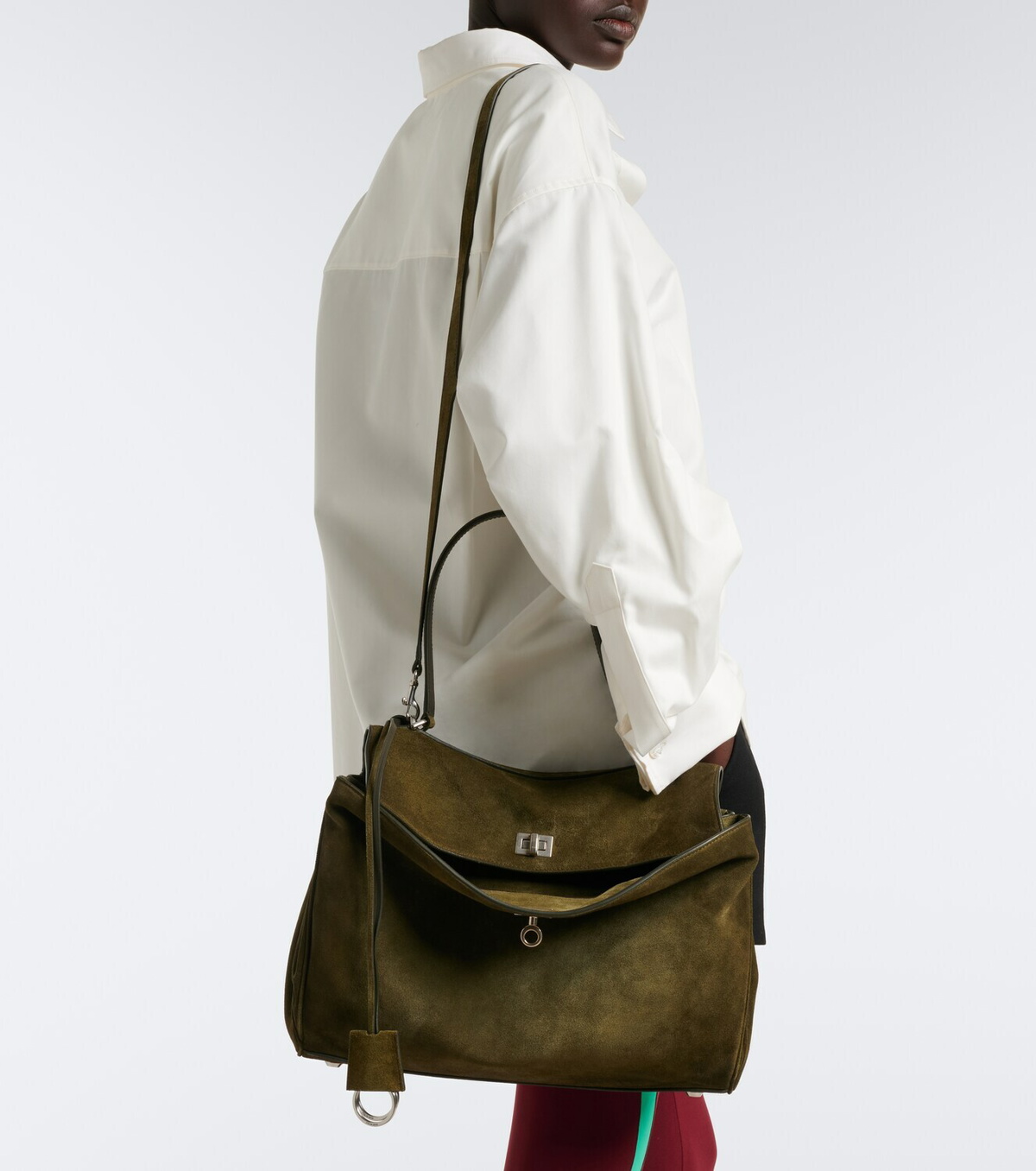 Balenciaga Rodeo Medium suede shoulder bag