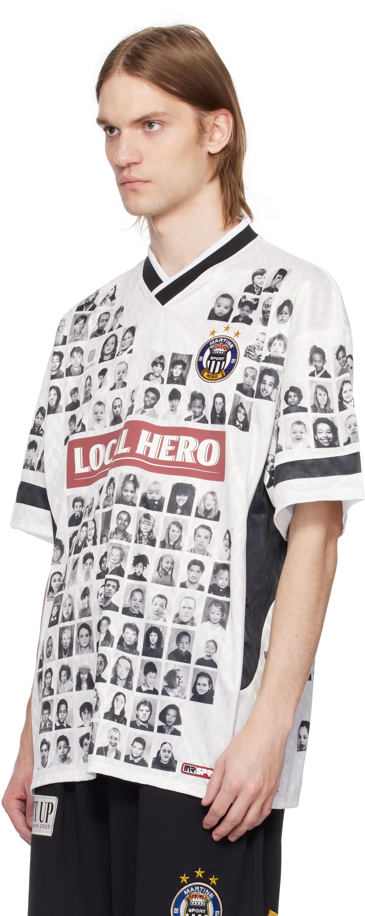 Martine Rose White Printed 'Local Hero' Football Jersey