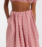 Faithfull Agora checked cotton midi skirt