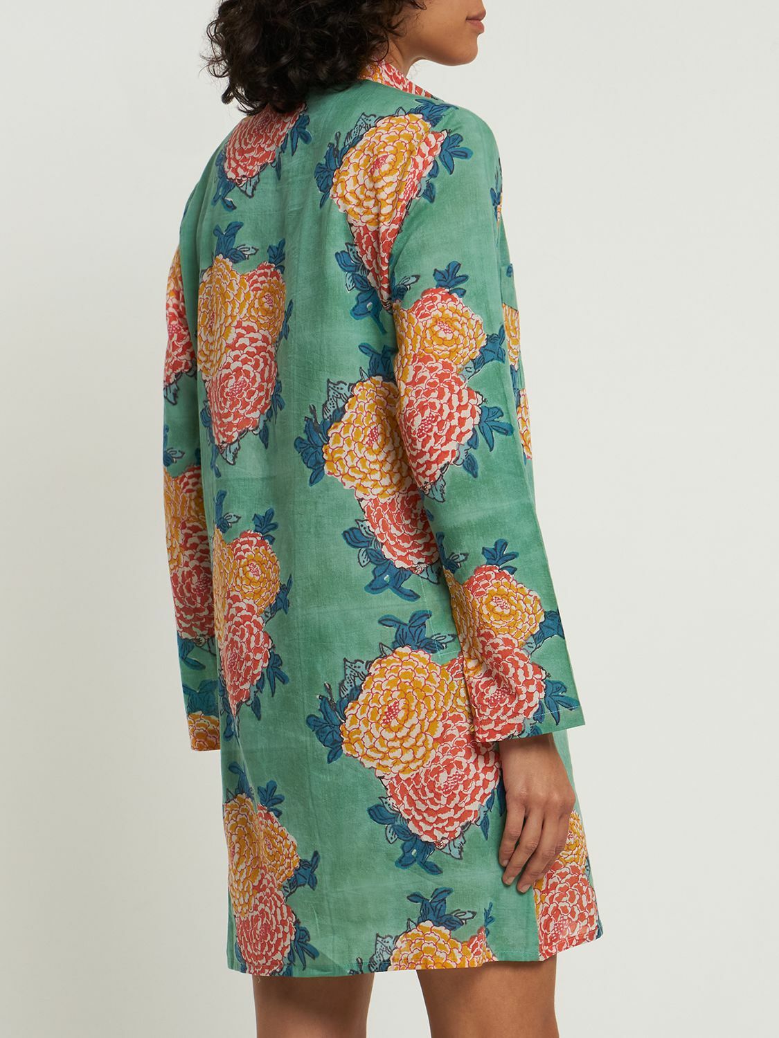 LISA CORTI Kurta Printed Cotton Mini Dress
