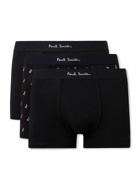 Paul Smith - Three-Pack Stretch Organic Cotton-Jersey Boxer Briefs - Black