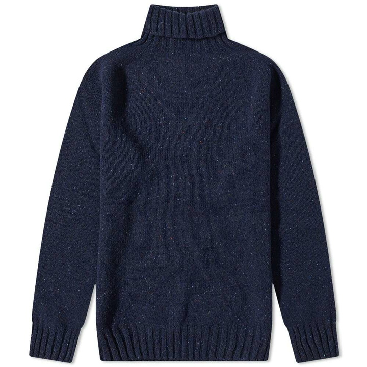 Photo: Howlin by Morrison Men's Howlin' Moonchild Donegal Roll Neck Knit in Navy