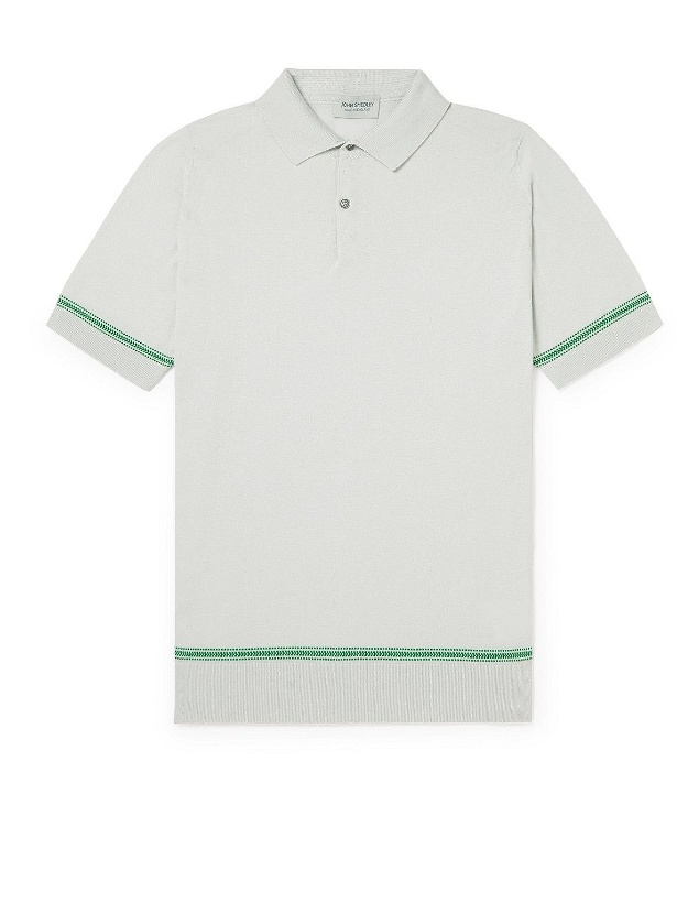 Photo: John Smedley - Moorton Slim-Fit Striped Sea Island Cotton Polo Shirt - Neutrals