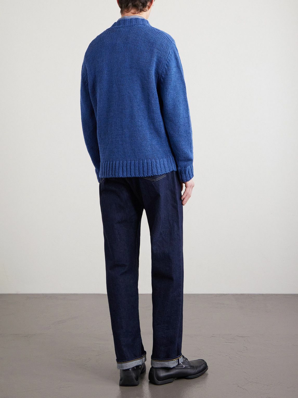 Barena - Linen-Blend Zip-Up Cardigan - Blue