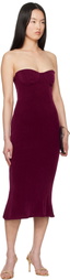 Mirror Palais Burgundy Strapless Supermodel Midi Dress