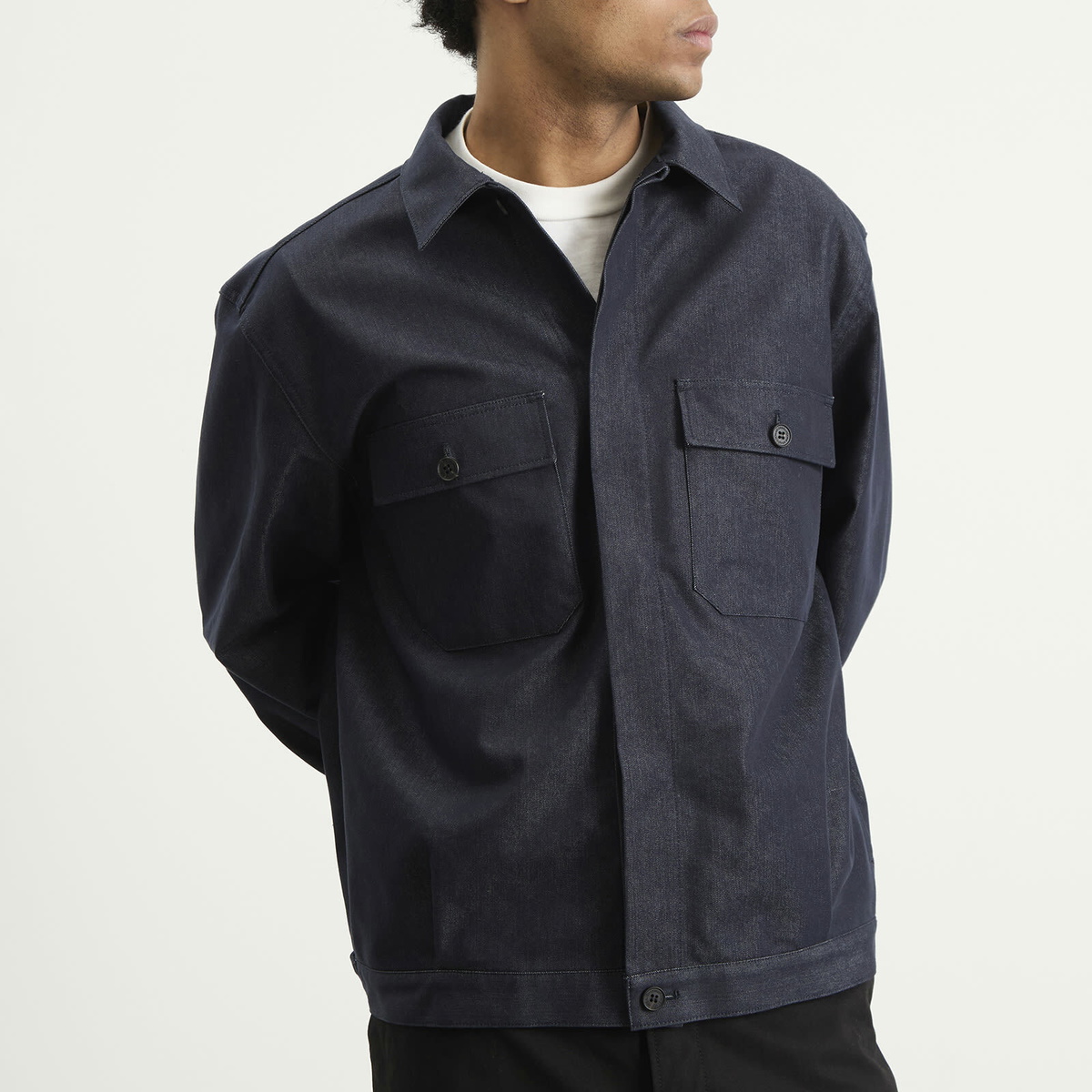 Comme des Garçons Homme Men's Denim Jacket in Navy White