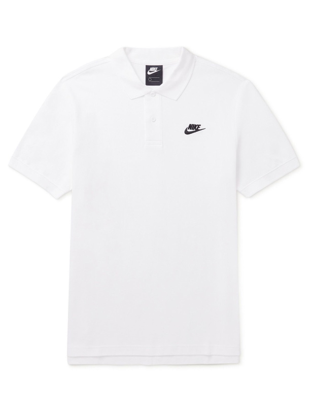 Photo: NIKE - Logo-Embroidered Cotton-Piqué Polo Shirt - White