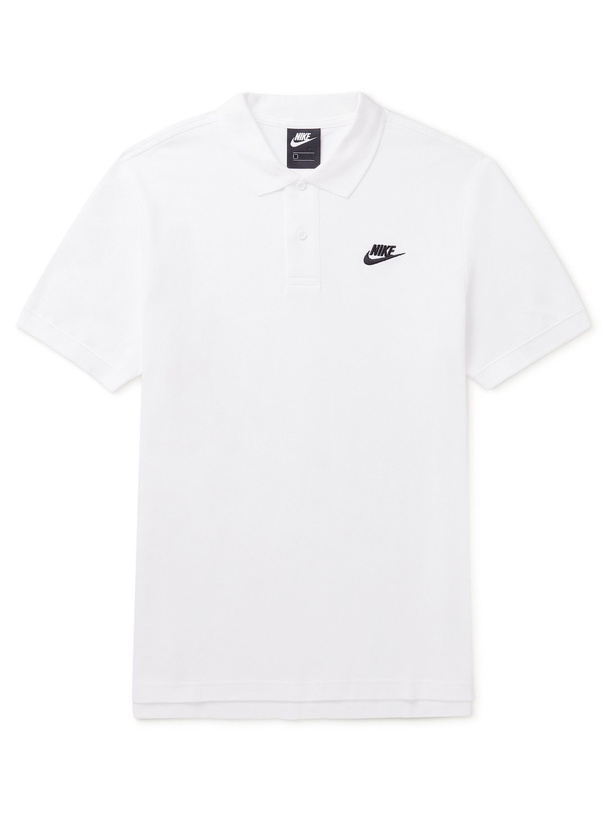 Photo: NIKE - Logo-Embroidered Cotton-Piqué Polo Shirt - White