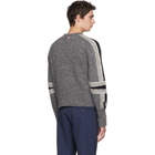 Thom Browne Grey Articulated Stripe Classic Crewneck Sweater