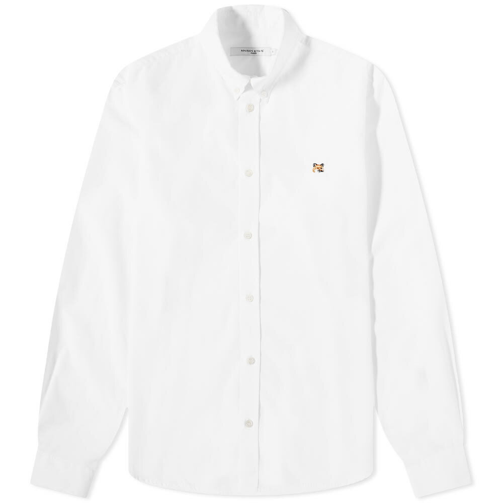 Photo: Maison Kitsuné Men's Fox Head Embroidery Classic Shirt in White